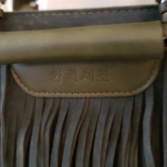 Faux Suede fringe/leather purse - Picture 5 of 17